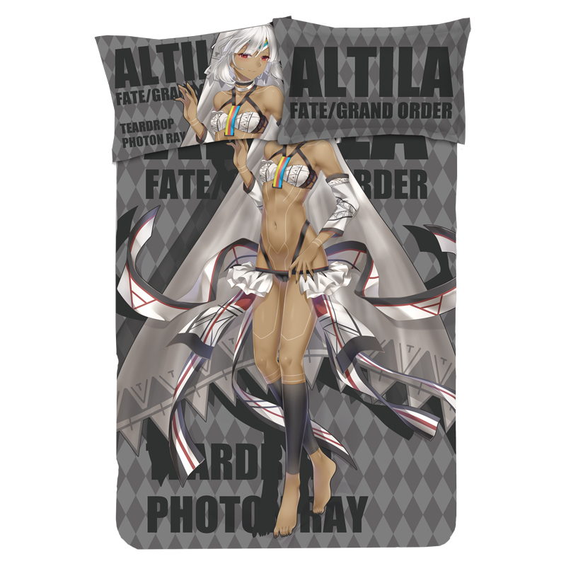 Attila - Fate Grand Order Anime 4 Pieces Bedding Sets,Bed Sheet Duvet Cover with Pillow Covers